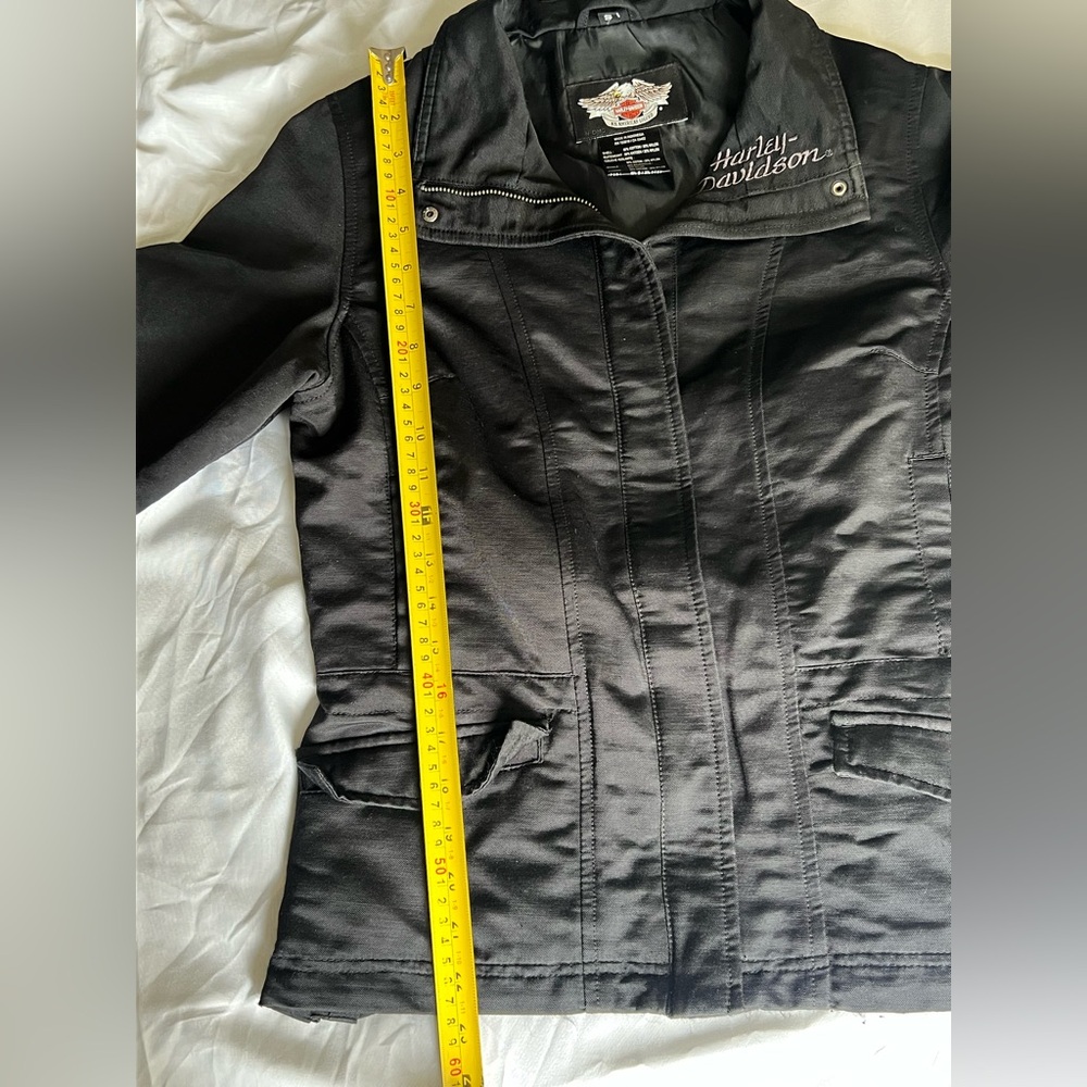 Harley-Davidson Black Jacket with Silver Studded Wing Design - Picture 4 of 13